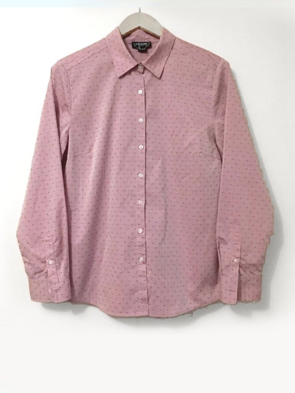 Olsen Europe Dusty Pink Micro Polka Dot Cotton Blend Button-Up Shirt Size M/10